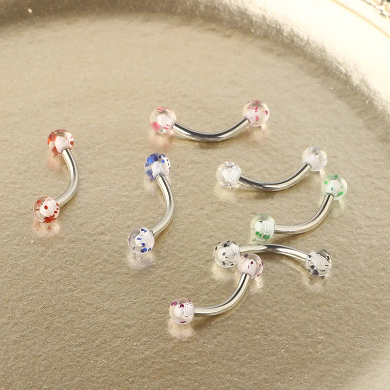 7pcs Mini Multipurpose Personal Fashionable Eyebrow Piercing Set Curved Barbell Piercings Earring Bulk Helix Stud Tragus Earring
