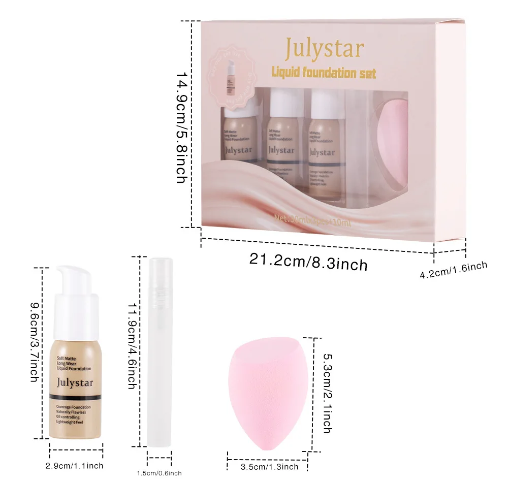 コンシーラーファンデーションセット、自然でクリア、肌の色調を明るくし、肌に潤いを与え、美容メイクアップセット、長時間持続するコンシーラー