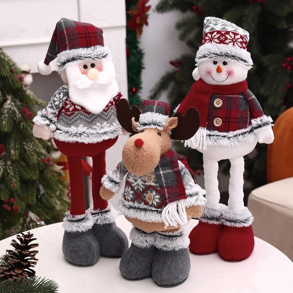 2024 New Christmas Red Series Stretch Doll Showcase Props Decoration Accessories Matching Supplies