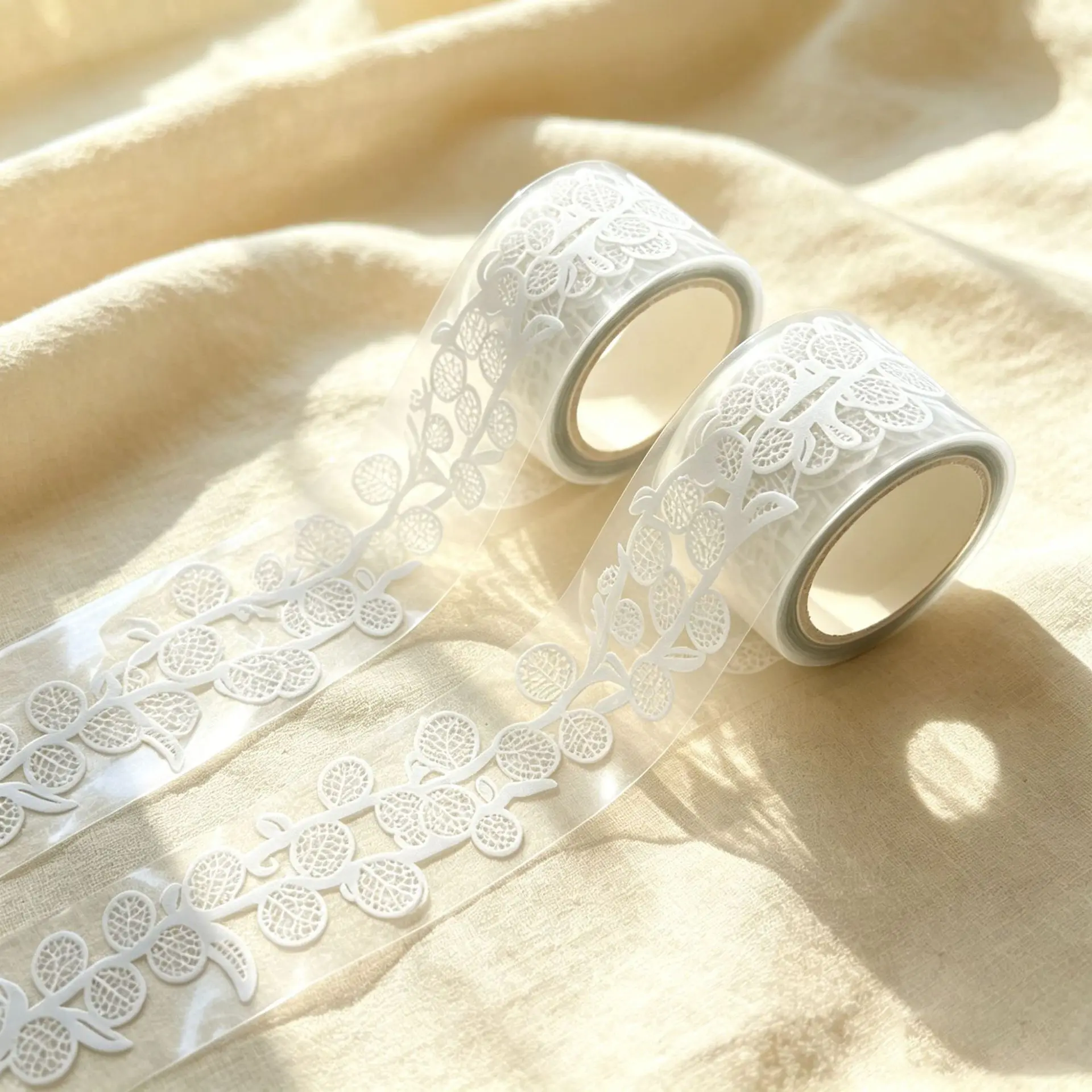 Artistic Hollow Lace PET Border Tape, Elegant Frame Pattern Journal DIY Decorative Stickers for Scrapbooking Crafts