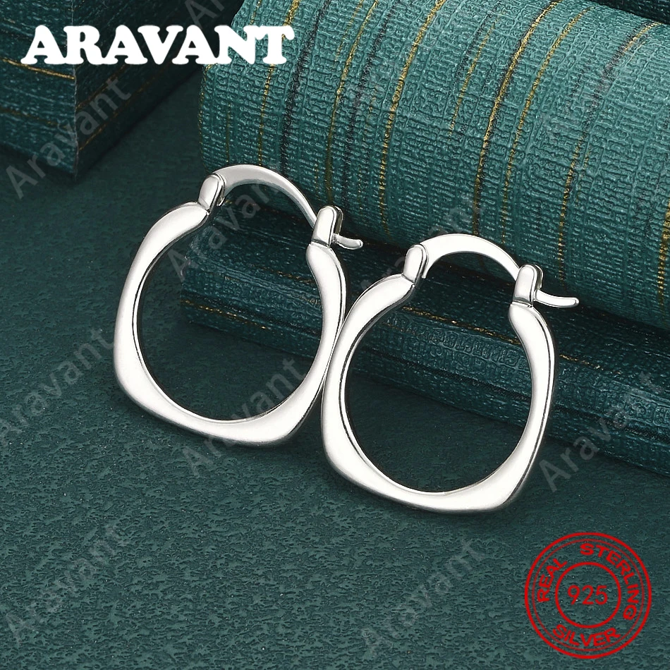 925 Sterling Silver Round Hoop Earrings - A Fresh And Elegant Design For Women'S Engagement Jewelry