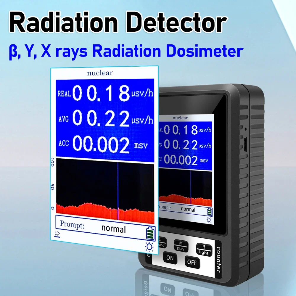 XR1 BR-9B Nuclear Radiation Detector Color Display Screen Geiger Counter Personal Dosimeter Marble Detectors Beta Gamma X-ray