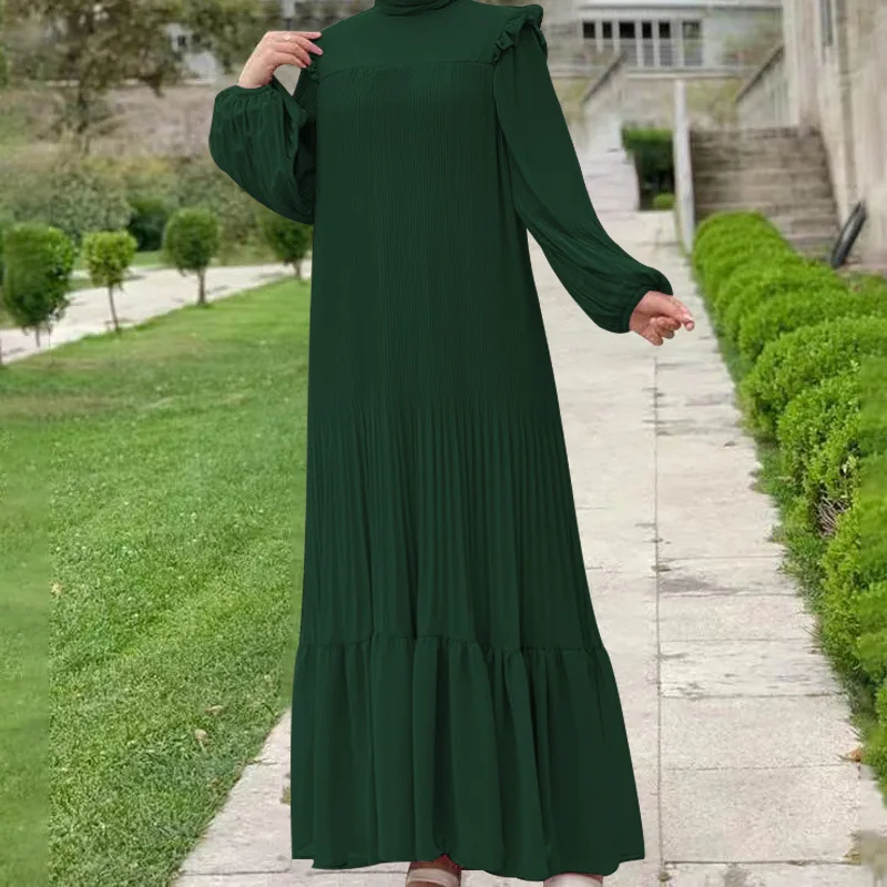 Vestido holgado de cuello alto para mujer, caftán Abaya Elegante a la moda, vestido de graduación de Dubái, otoño e invierno, 2XL, novedad de 2024