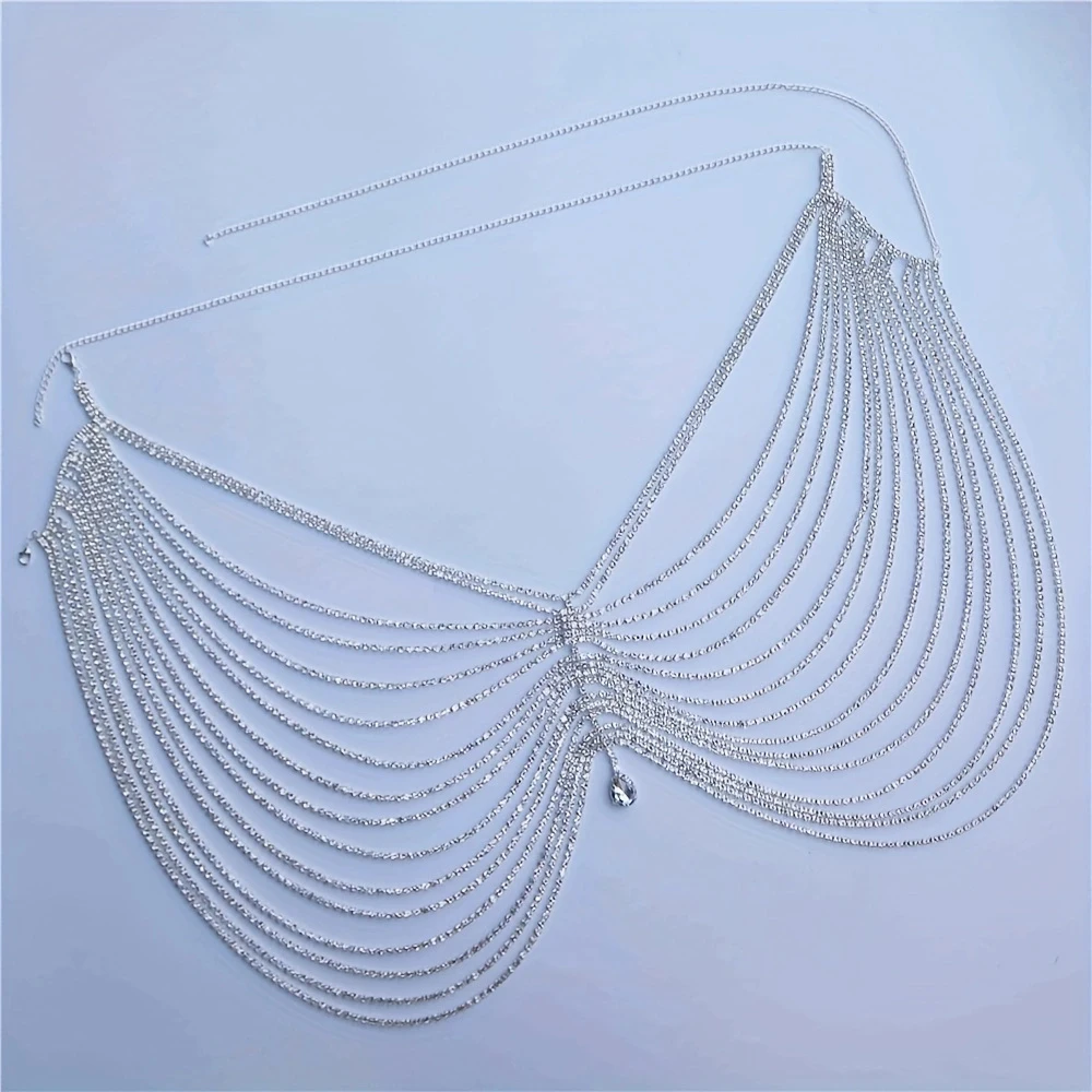 Personalized Sparkling Tassel Crystal Waist Chain Water Drop Pendant Nightclub Party Bikini Rhinestone Waist Chain Body Chain