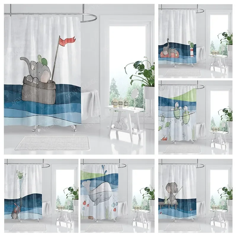 Waterproof fabric shower curtains Bathroom curtain accessories 180x200 Bath curtain for shower 240*200 nordic boho decoration