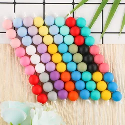 50Pcs/Lot 9/12/15MM Round Pearl Silicone Beads For Jewelry Making DIY Pacifier Chain Necklace Bracelets Jewelry Accessories