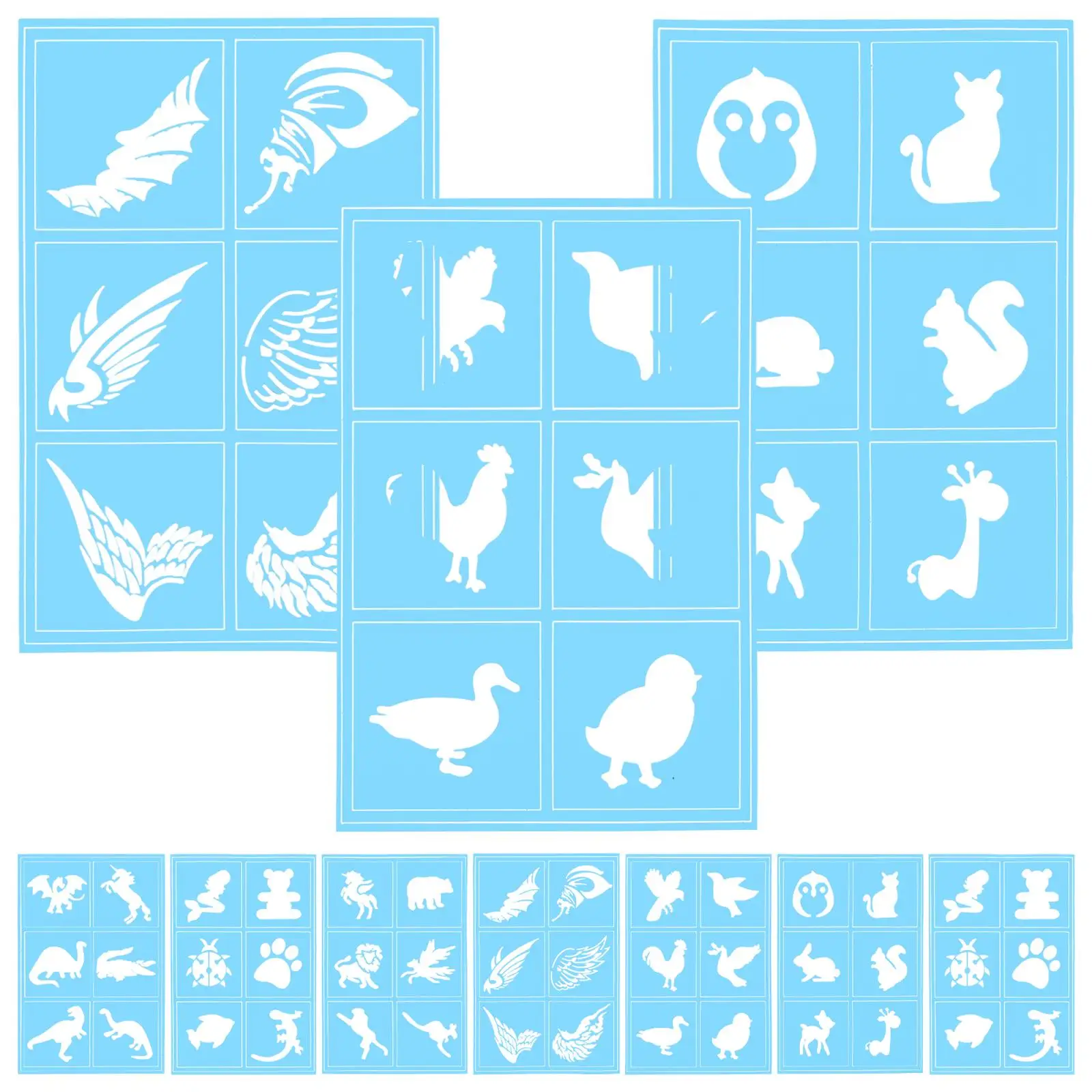

Paint Stencils for Walls Children's Tattoo Template Painted Face Painting Templates Flash Blue Pvc