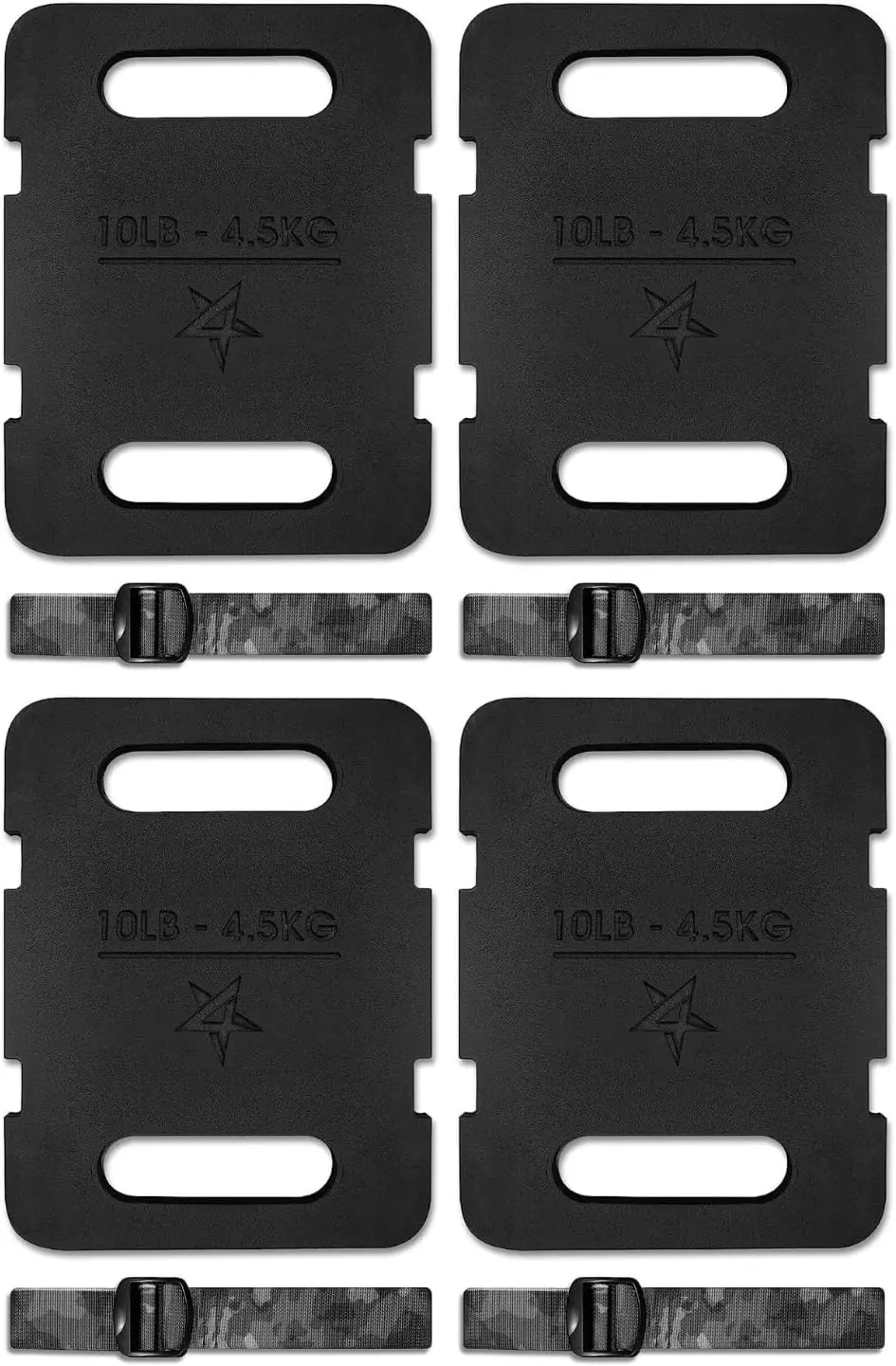 

Attachable Rucking Weight Plate with Quick-Attach Strap Slots and Ergonomic Handle for Walking, Hiking, Training