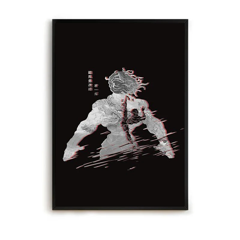 Japanese Anime Hanma Baki Poster Cartoon Paintings for Bedroom Decoration Painting on Canvas Wall Art Decor for Room Posters