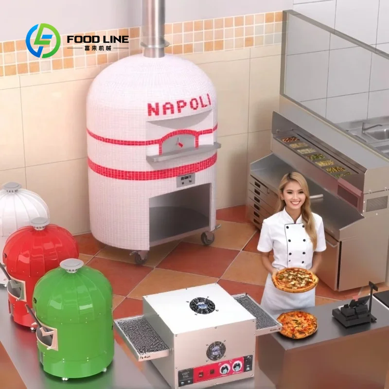 Customized Commercial Pizza Oven Heavy Duty Stone Gas Burner Electric Rotating Bread Pita Chapati Bakery Outdoor Indoor Dome