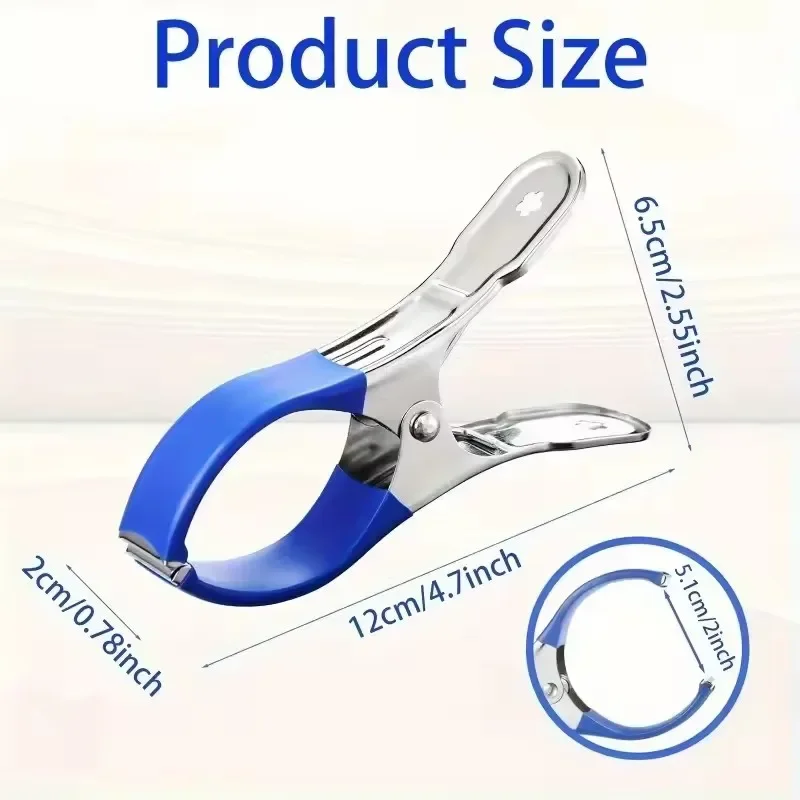 6/12pcs Durable Stainless Steel Pool Cover Clips with Blue Plastic Handle - Suitable for Ground Pool Covers and Photography