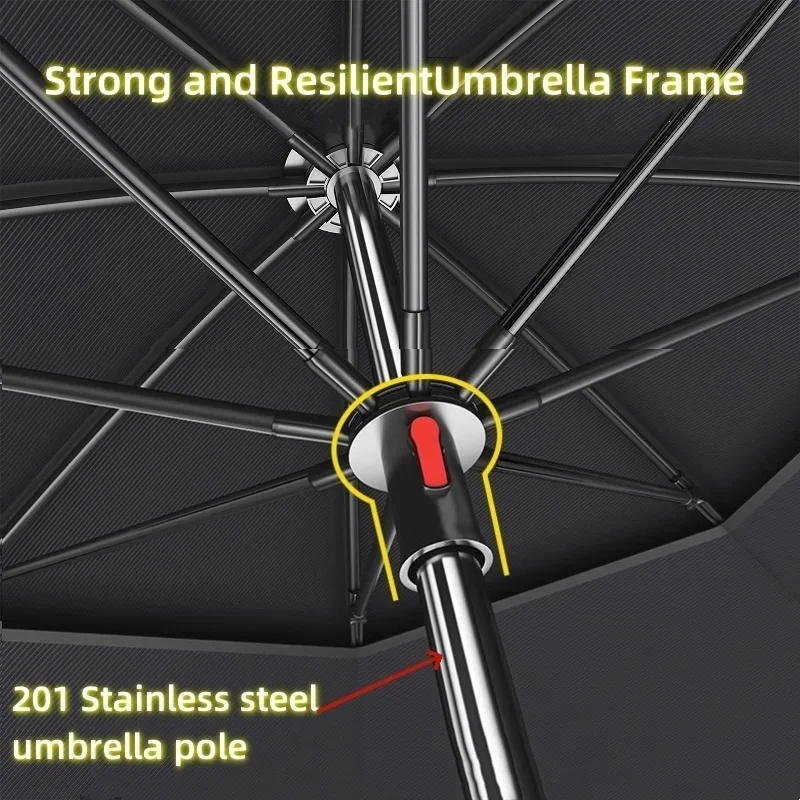 Parasol Mechanical Adjustment Angle Stainless Steel Pole Umbrella 2025 Upgraded Fishing Umbrella Outdoor Beach Umbrella Large
