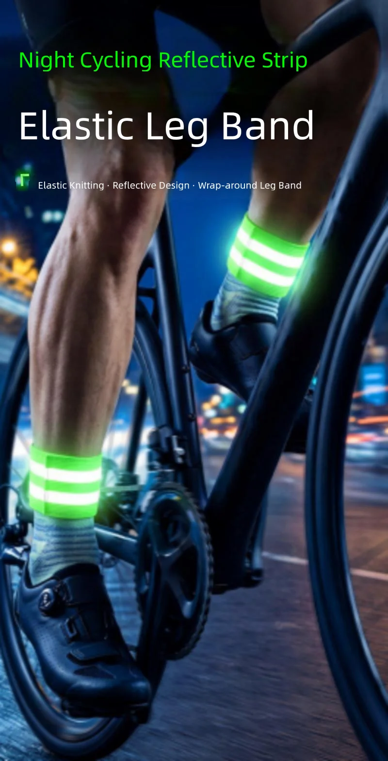 2PCS Running Reflective Arm Bands for Wrist Ankle Leg LED Reflector Armband Night Cycling Safety Light Tape Led Bracelet Strap