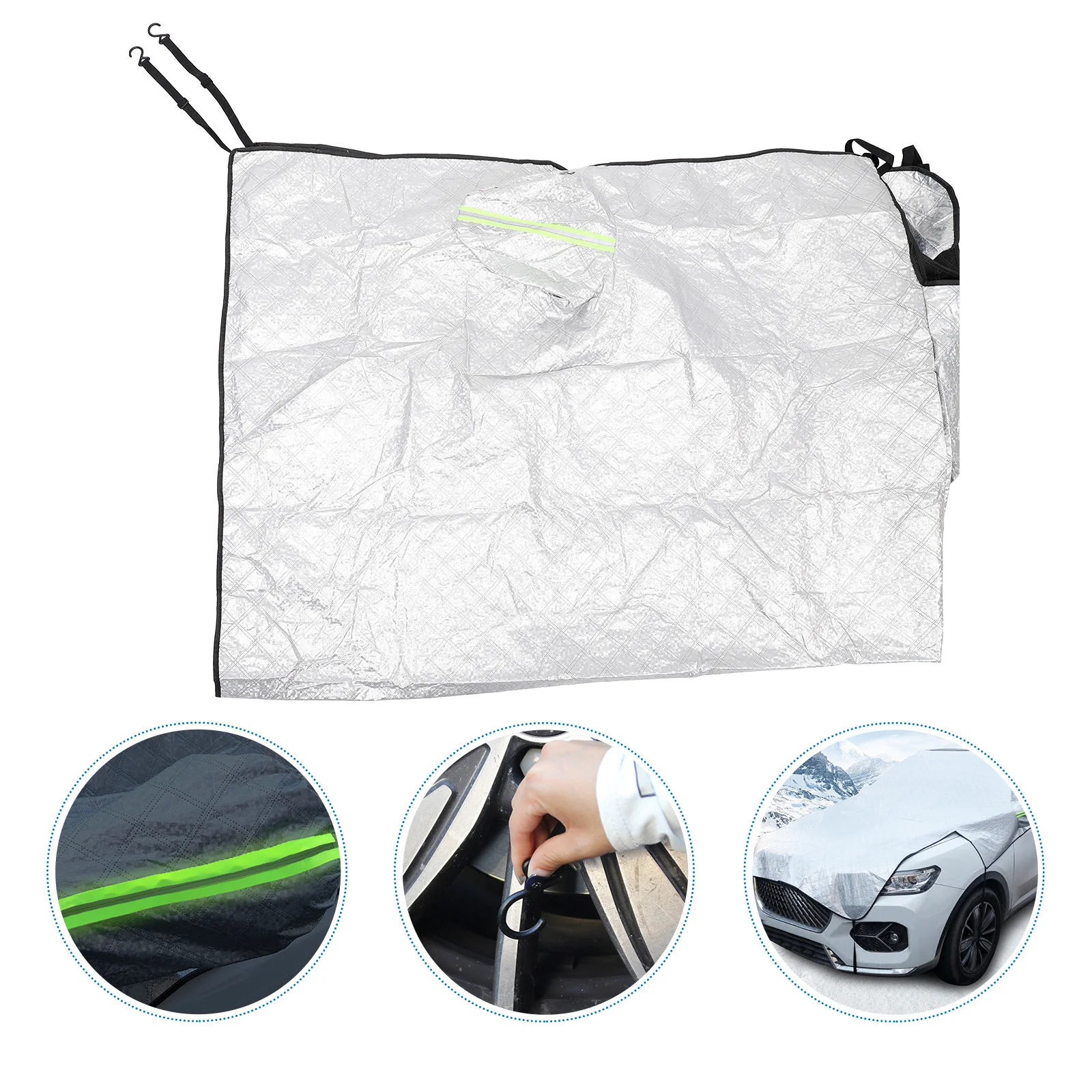 

Front Windshield Cover Winter Car Snow Protect Frost Guard Durable Aluminum Film Non Woven Fabric Fits Cars SUVs Cabs