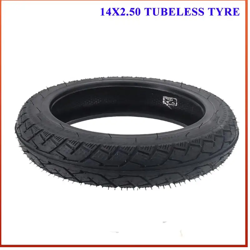 14x2.50 Tubeless Pneumatic Wheel Tire - Compatible with 14 inch Electric Scooter, Bicycle & For Xiaomi Bicycles