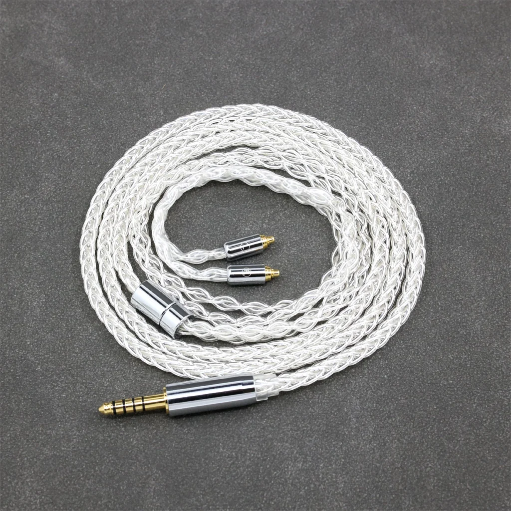 

DIY 8 Core 99% 7n Pure Silver Palladium Earphone Cable For Sennheiser IE200 IE300 IE900 IE600 8397