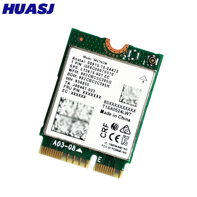 9461NGW WiFi Card AC 9461 2.4G/5G Dual Band 802.11AC M2 Key E CNVI Bluetooth 5.0 Wireless Adapter