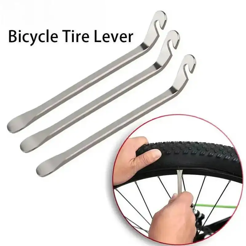 Bicycle Metal Tire Levers 3 Pcs Stainless Steel Bike Tire Spoon Removal Tool Strong Tire Lever For MTB Road Cycling