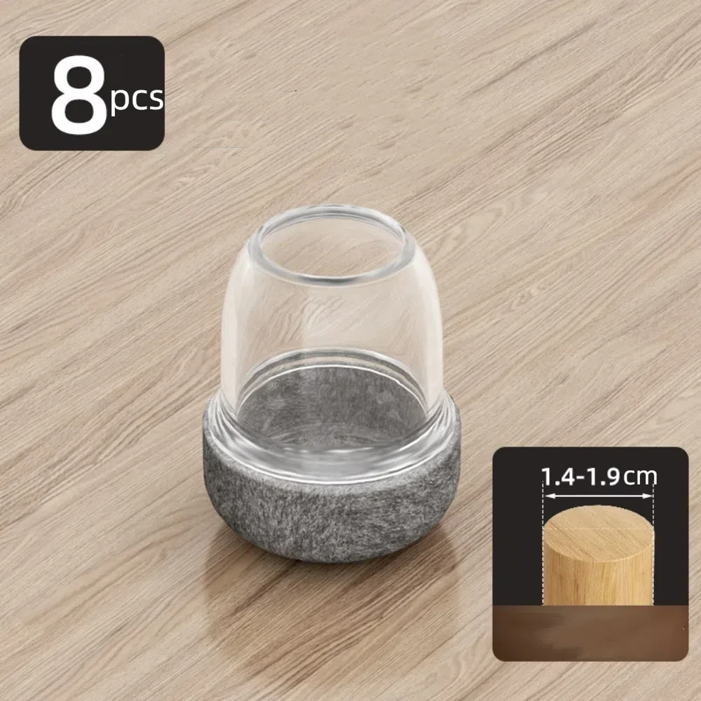 

8pcs Silicon Chair Leg Protector Covers Thick Reduce Noice Furniture Floor Feet Cup Felt Bottom Non-Slip Chair Leg Caps Home