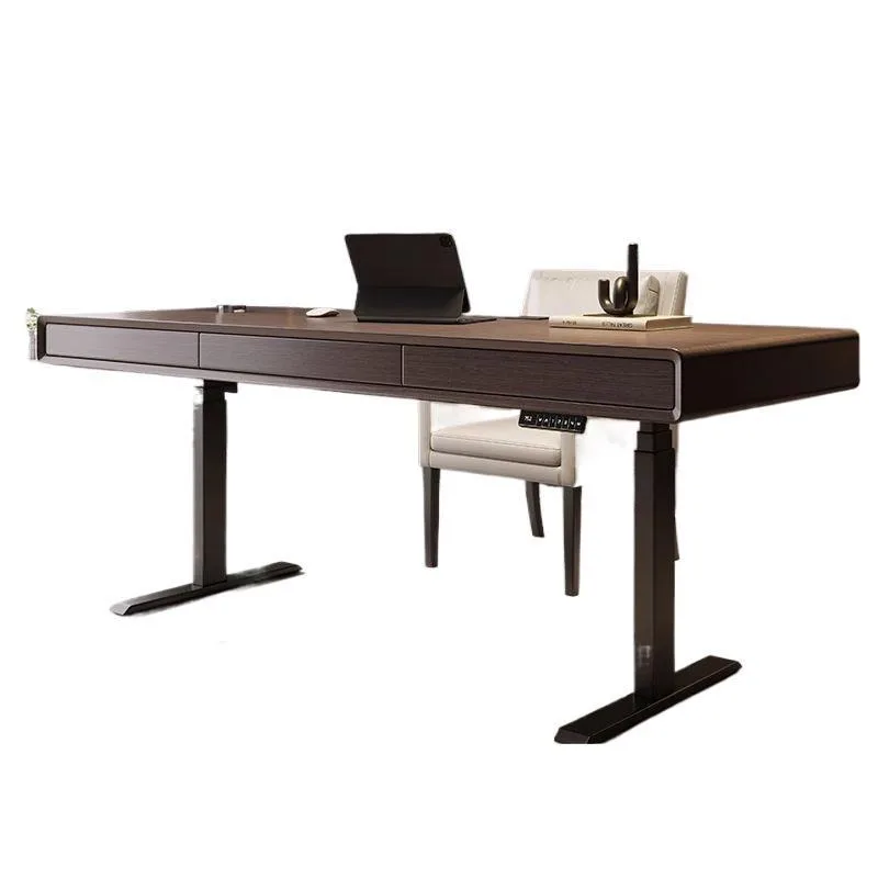 Italian minimalist intelligent electric lifting desk modern simple double motor study solid wood computer work desk