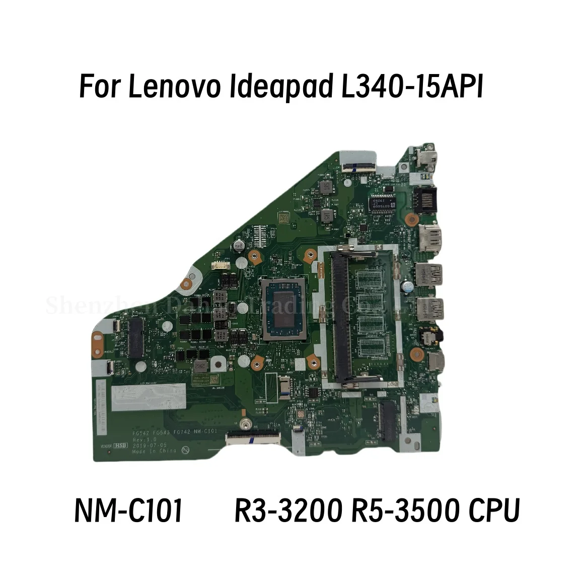 Placa-mãe para laptop Lenovo Ideapad L340-15API L340-17API 5B20S42656 5B20S42225 NM-C101 com CPU R3-3200 R5-3500 0GB/4GB-RAM