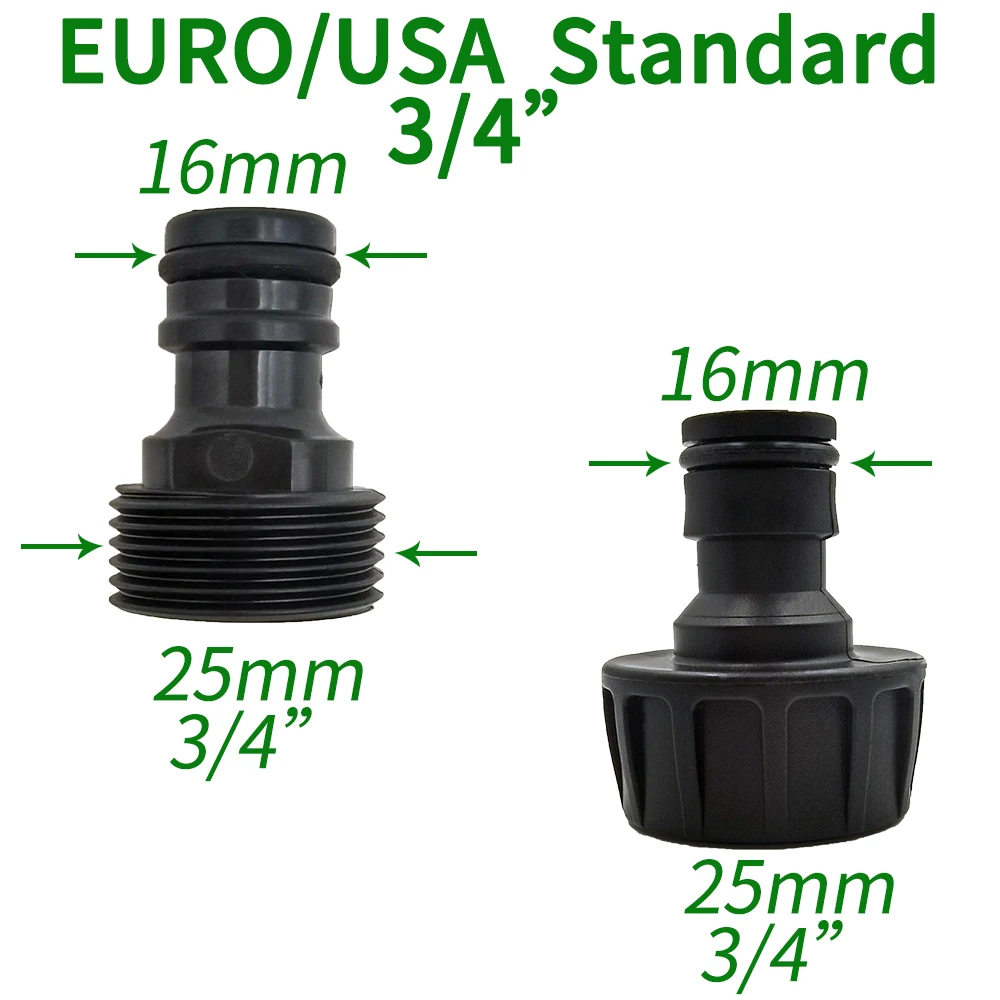 Oasis conector rápido bocal euro eua 3/4 Polegada macho rosqueado mangueira adaptador para tubulação de jardim sistema rega irrigação por gotejamento