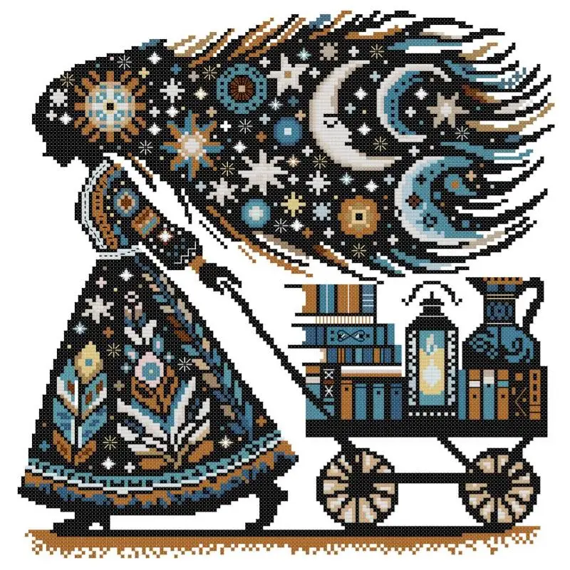 Connaissance fille Art personnage motif point de croix ensemble Aida 14 16 11CT toile imprimé tissu coton fil broderie Kits de couture