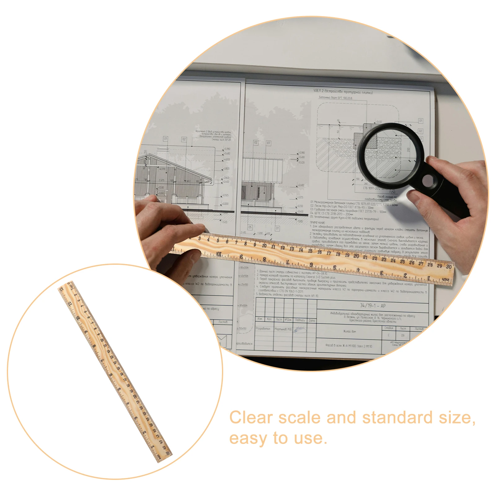 

26 Pcs Wooden Ruler Bamboo Flexible DIY Sewing Rulers for Cutting Fabric Tool Clothing Measuring Quilting Student