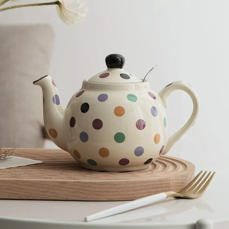 Hand-Painted British Flag Teapot London Ceramic Teapot Stainless Steel Infuser for Loose Tea 600ml Tea Pot Cultural Teapot