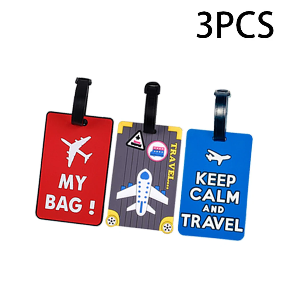 

3PC Women Men Luggage Tag Travel Accessories Silicone Suitcase Address Label Baggage Boarding Bag Name ID Address Holder Tags