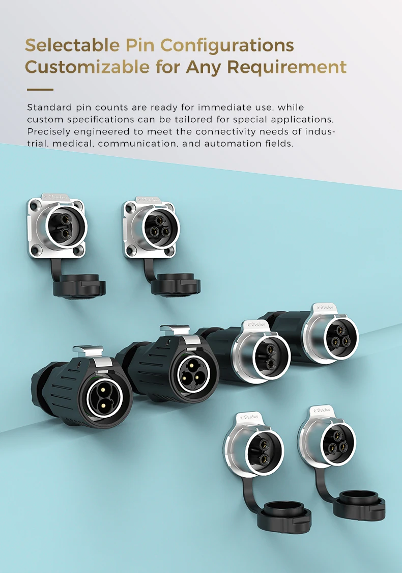 E-WeiChat LP20 M20 Wasserdichter Rundsteckverbinder 20A Stecker-Buchse für UAV, Industrie, Automobil, Telekommunikation – Detail 11