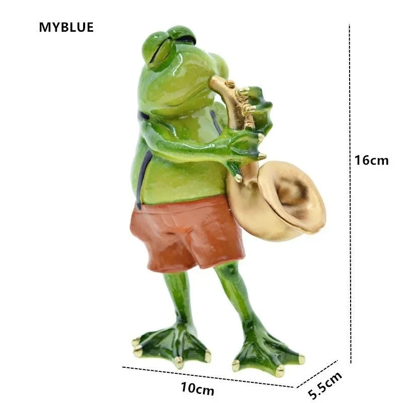 

Resin Frog Playing Saxophone Statue,Artificial Animal Figurine For Home Room Desk And Garden Decoration