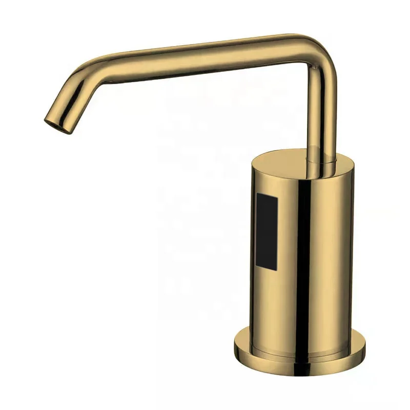 

Brushed gold automatic faucet shape brass sensor soap dispenser