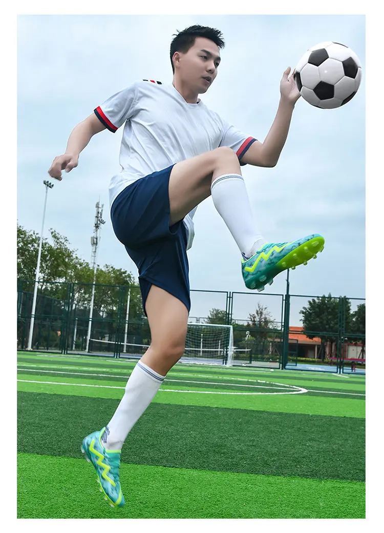 Original Marke blau Herren profession elle Fußballs chuhe Rasen rutsch feste Fußballs chuhe für Männer Schnürung Low Cut Fußball Turnschuhe männlich – Detail 14
