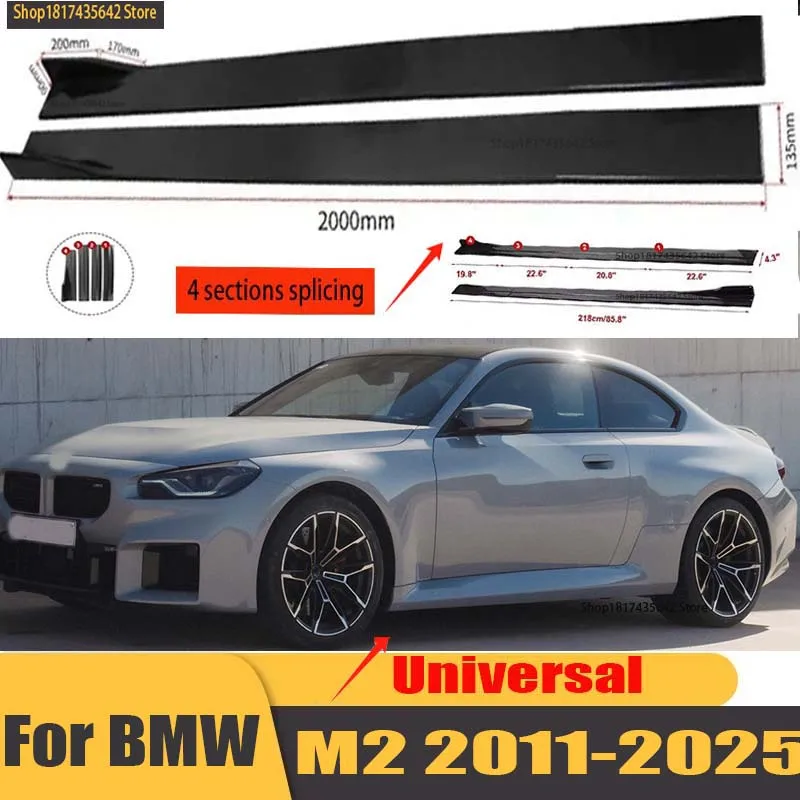 

Universal 2.2m Side Skirts Extension Rocker Splitters Diffuser Winglet Wings For BMW 5 Series G60 X3 iX3 G01 X4 G02 X5 G05