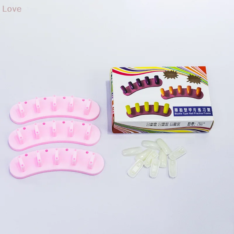 [L & P] 3 قطعة مجموعة أظافر صناعية نصائح فنية ممارسة عرض موقف أداة و 10 قطعة أظافر صناعية نصائح مانيكير مسمار أداة فنية مجموعة