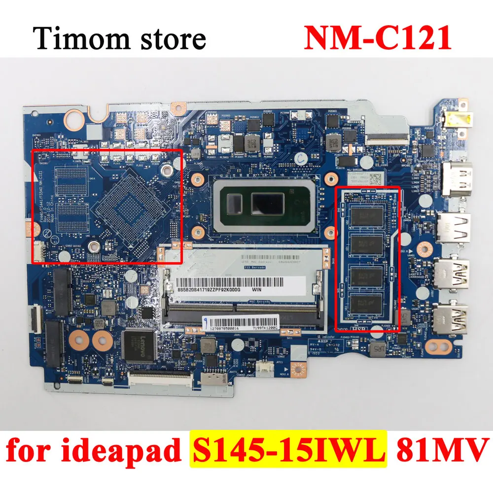 

I78565U I58265U I38145U 5405U 4205U UMA 4G 0G MB for ideapad S145-15IWL 81MV Original Laptop Motherboard with GPU NM-C121
