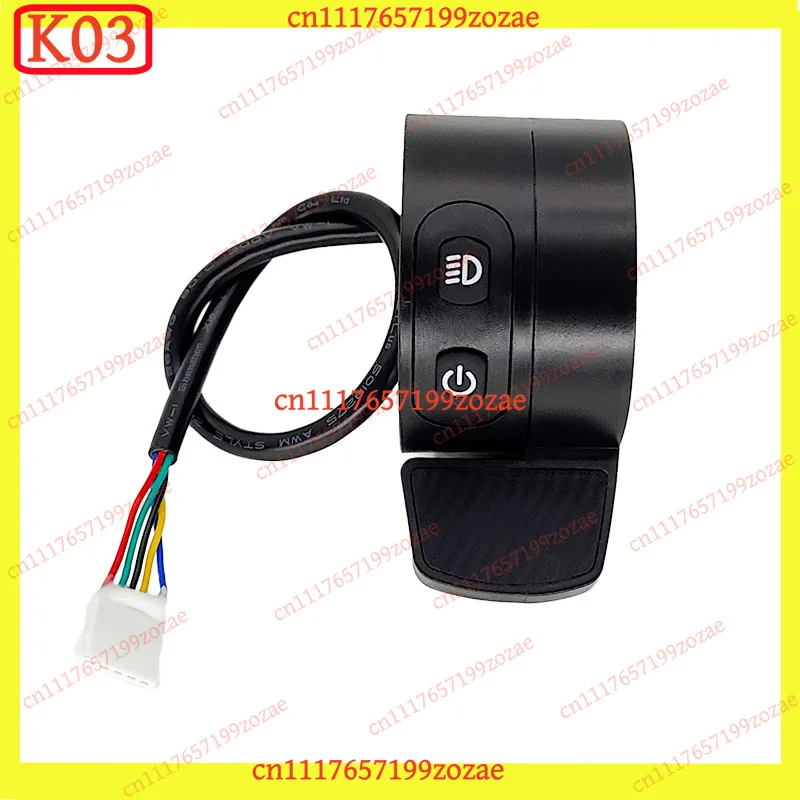 k3 Universal Thumb Throttle with Dual Switch, Multifunction Finger Accelerator & Speed Control for E-Scooter Replacement Parts
