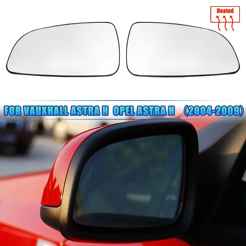 Side Wing Mirror Glass Heated Convex Rear View Rearview With Plate Electric Clear For Opel Astra H 2004 - 2009 Car accessories