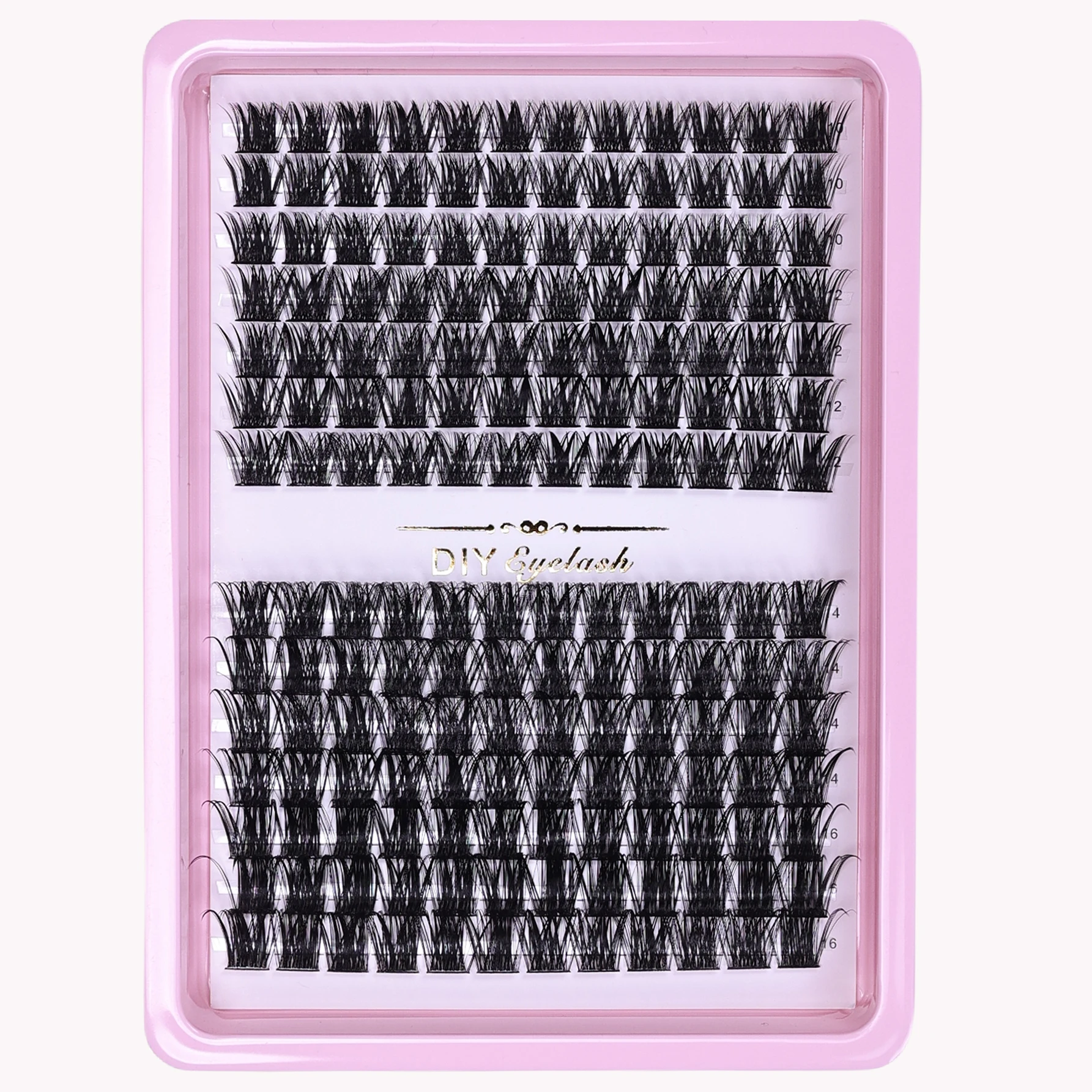 Wimpernbüschel 168 Stück 10-16mm D-Curl Wispy Einzelwimpernverlängerungen Natürlicher Flauschiger Look DIY Wimpernverlängerung für den Alltag – Detail 6