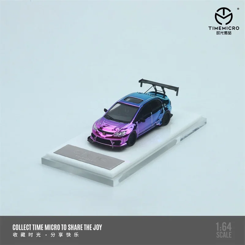 Time Micro 1:64 Civic galvanizado azul/roxo azul - ordinar Limited999 Diecast Model Car