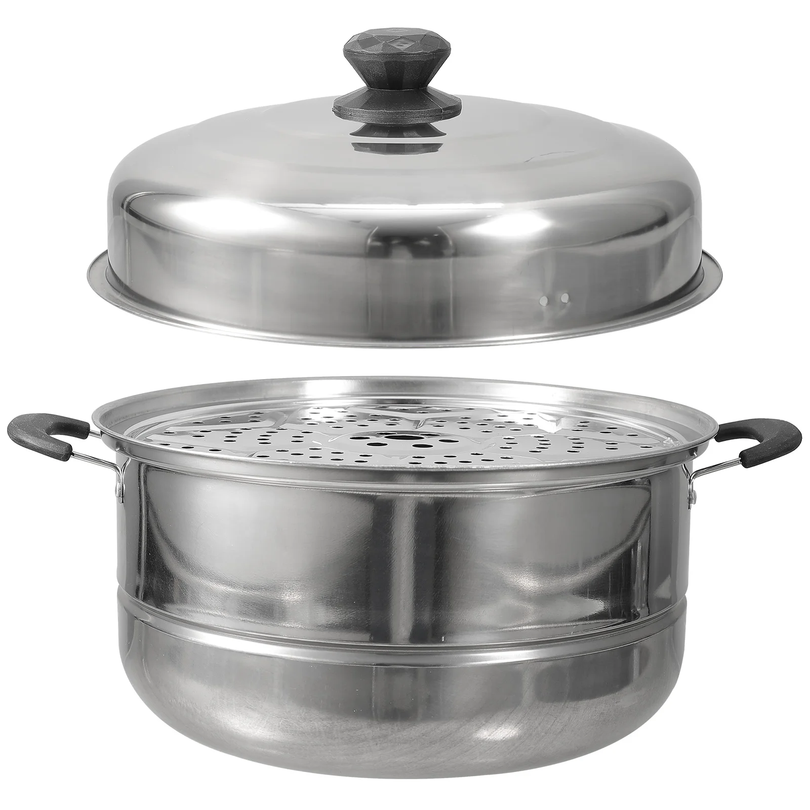 

Stainless Steel Steamer Double-layered Stockpot Food Steaming Cookware Kitchen Tools