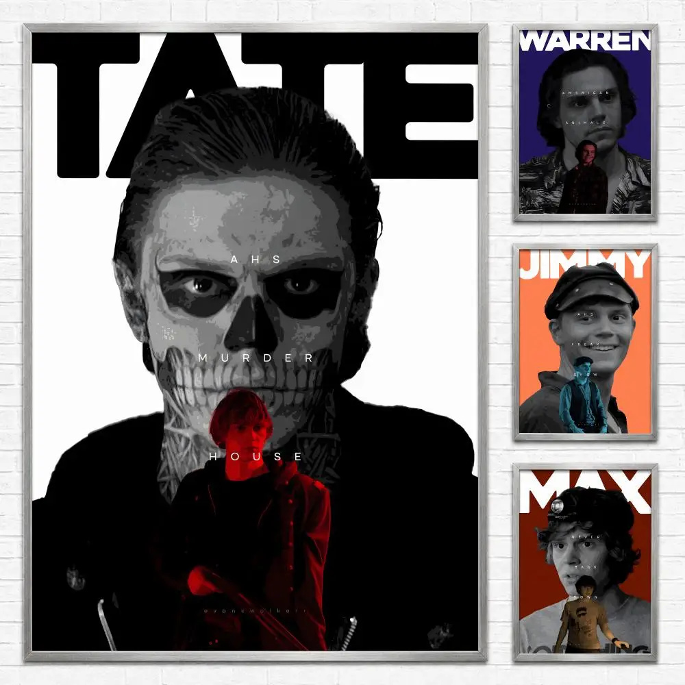 Actor Evan Peters Poster Self‑Adhesive Waterproof PP Poster Coffee House Bar Wall Art Sticker Room Home Decor