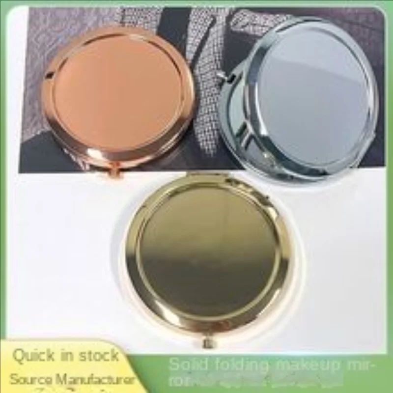Klappbarer Make-up-Spiegel aus massivem Metall, tragbar, kompakt, Reise-Kosmetikspiegel mit Sockel, DIY-Geschenk, persönliches individuelles Logo