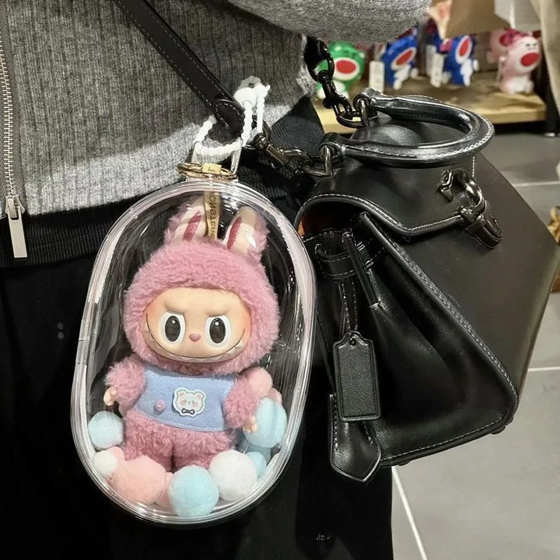 Bolsa de vinilo para muñeca Labubu, bolsa de algodón de 15cm para muñeca de peluche, bolsa de secado al polvo (sin muñeca) #466359, 1 unidad