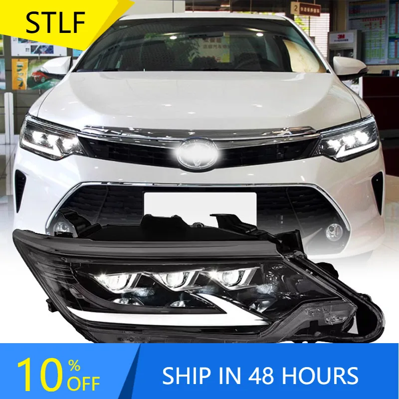

STLFCar Lights for Toyotas Camry LED Headlight 2015-2017 Headlights Camry DRL Turn Signal High Beam Angel Eye Projector Lens
