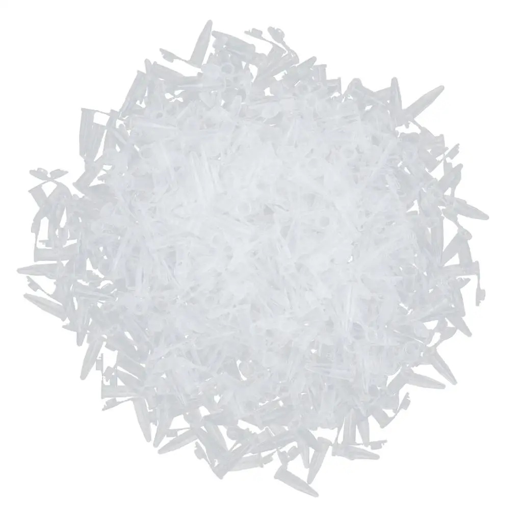 Conical Centrifuge Test Tube 0.5ml Clear Plastic Graduated Lab Vial with Snap Cap for Research Sample Storage