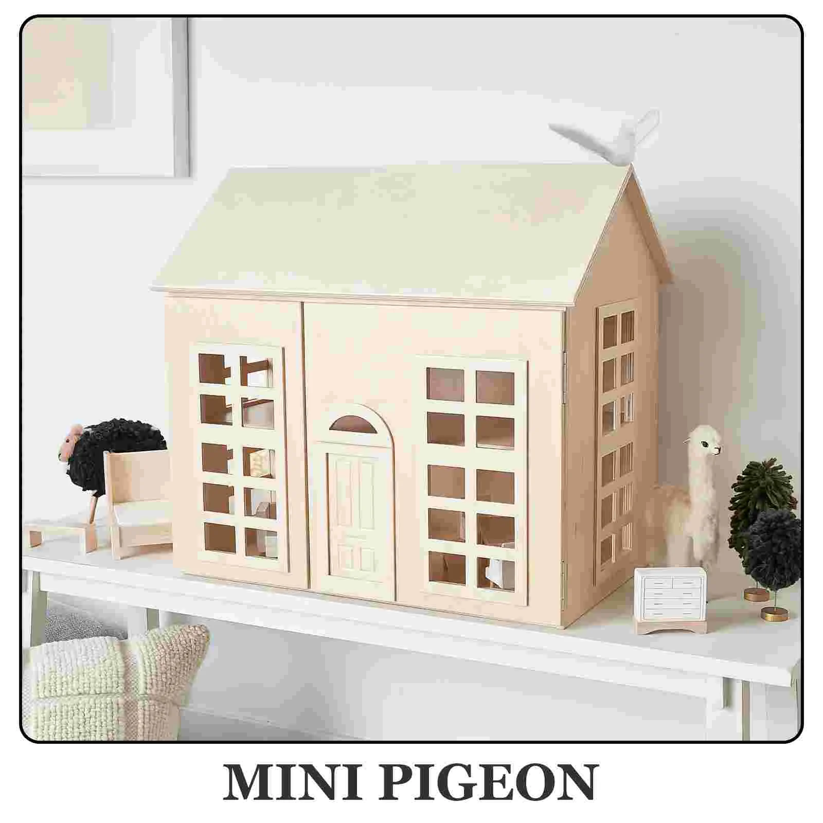 10 pçs mini pombo branco modelo realista estatuetas de pássaros simulação papagaio artificial seguro e suave brinquedo decoração desktop resina