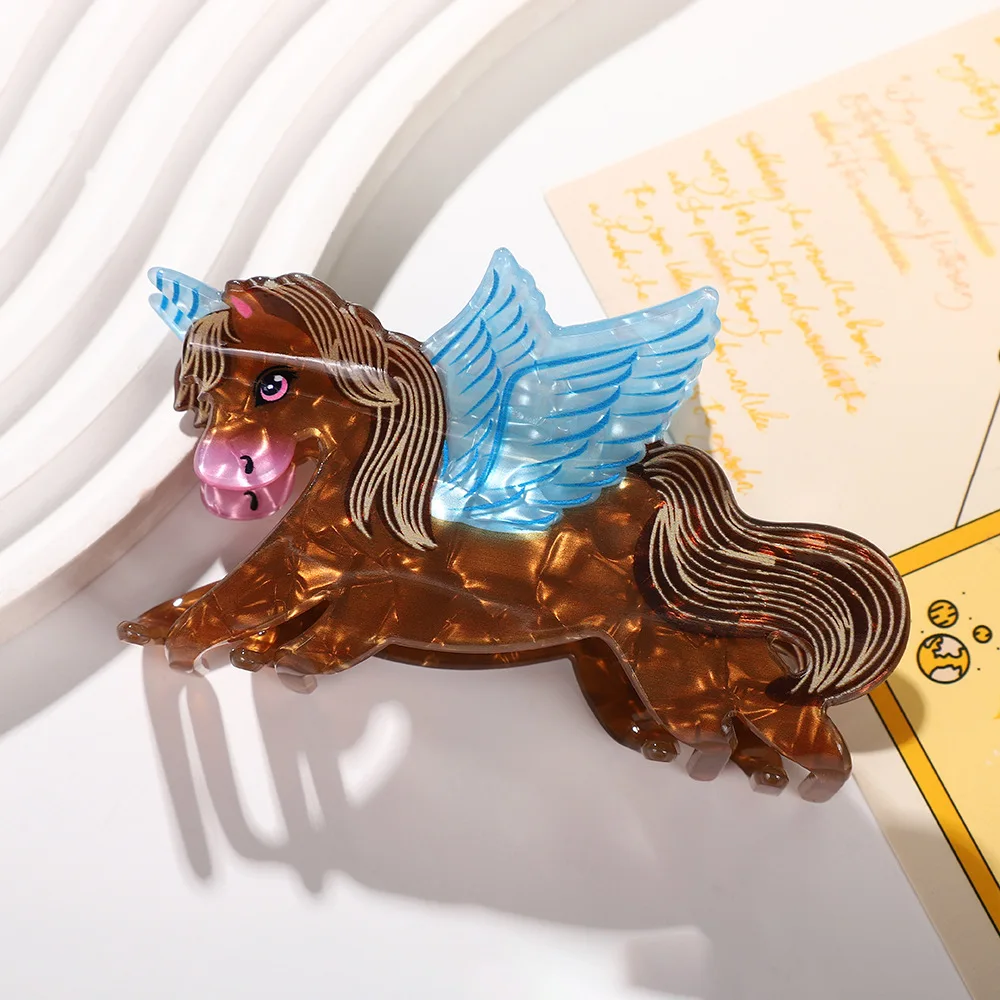 1 STÜCK Acryl Klaue Clip Tier Cartoon Dopamin Haarschmuck - Einhorn Pony Hai Einzigartige Styling Haarklammern