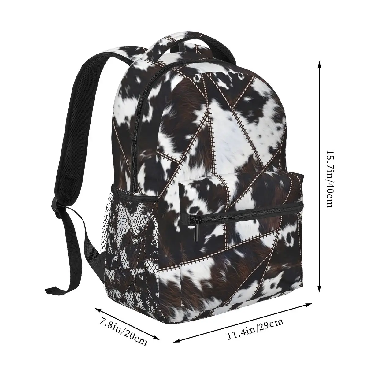 Cowhide Patchwork Backpack Hot Sale Daypack Large Capacity Kids BookBag School Bag Shoulder Bags for Men Women